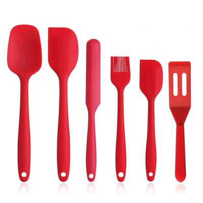 6Pcs/lot Non-stick Silicone Spatula Set Baking Spoons, Silicone Brush,Non-stick Flexible Rubber Spatula